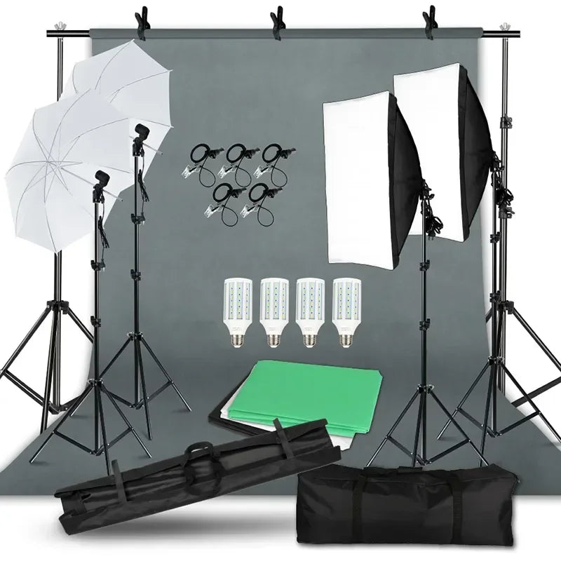 Photography Background Support Softbox Lighting Kit Photo .