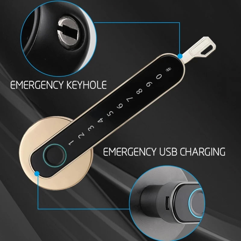 Knob lock Smart Fingerprint Password Electric.