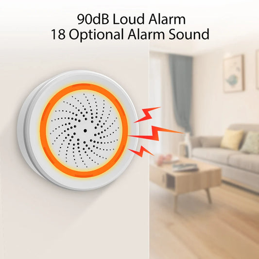Tuya Zigbee Siren Sound Light Alarm Security Protection System.