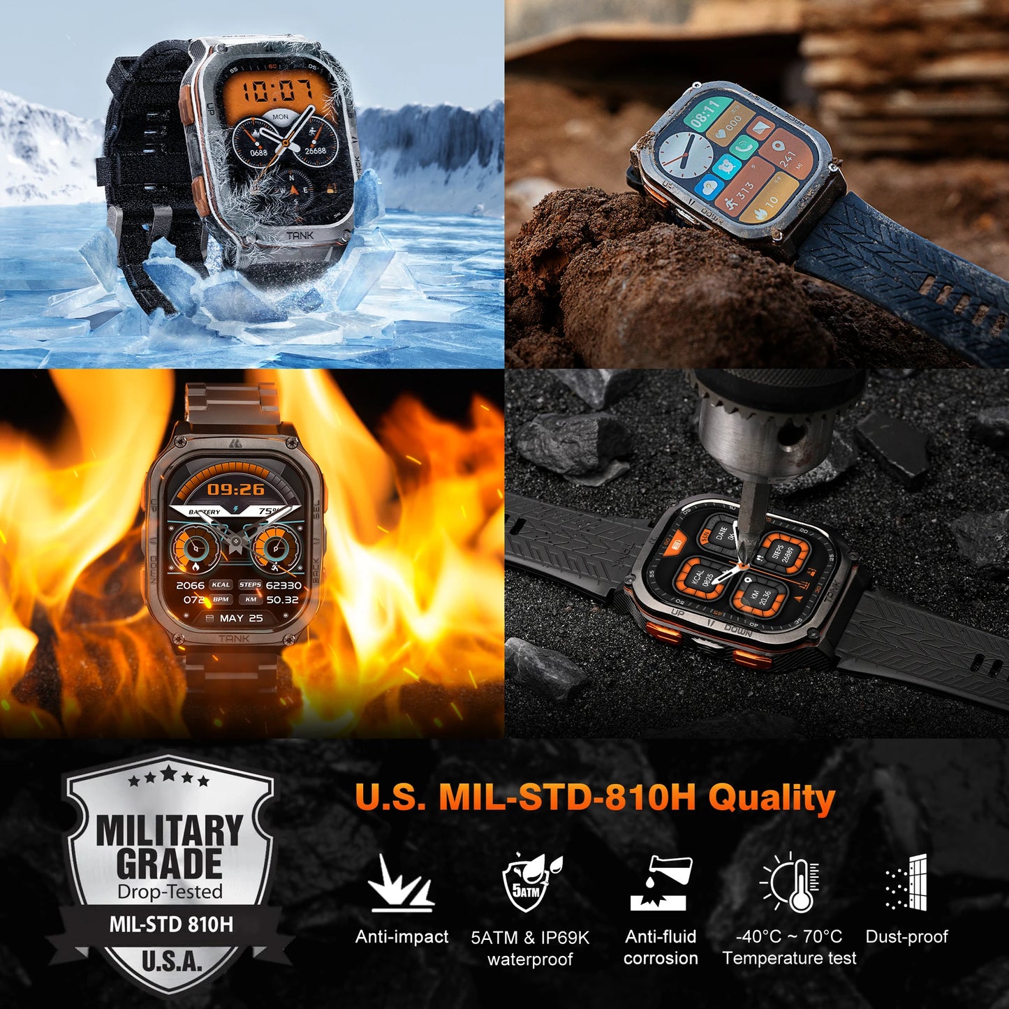 KOSPET TANK M3 Ultra GPS Smartwatches Waterproof..