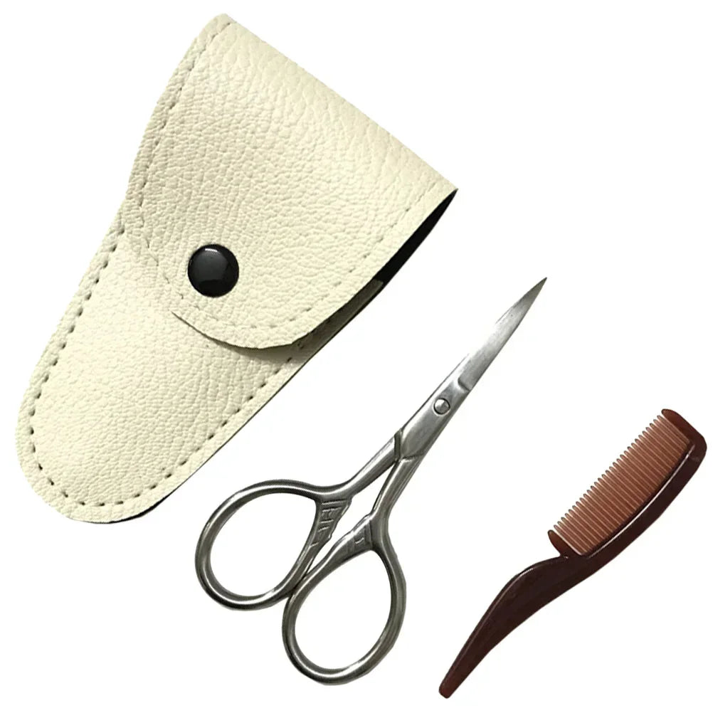 3 Pcs Beard Comb Mustache Scissors Grooming .