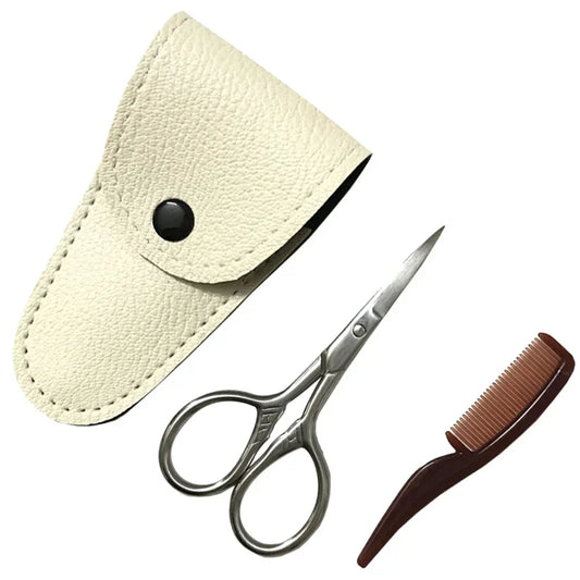 3 Pcs Beard Comb Mustache Scissors Grooming .