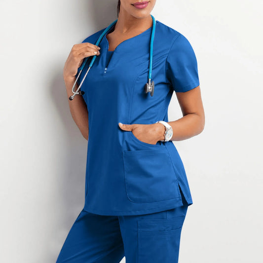 T-Shirt Beauty Salon Nurse Uniform with Pocket.