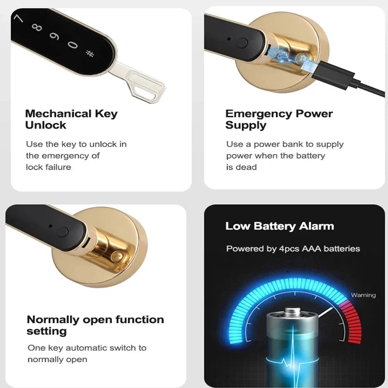 Knob lock Smart Fingerprint Password Electric.