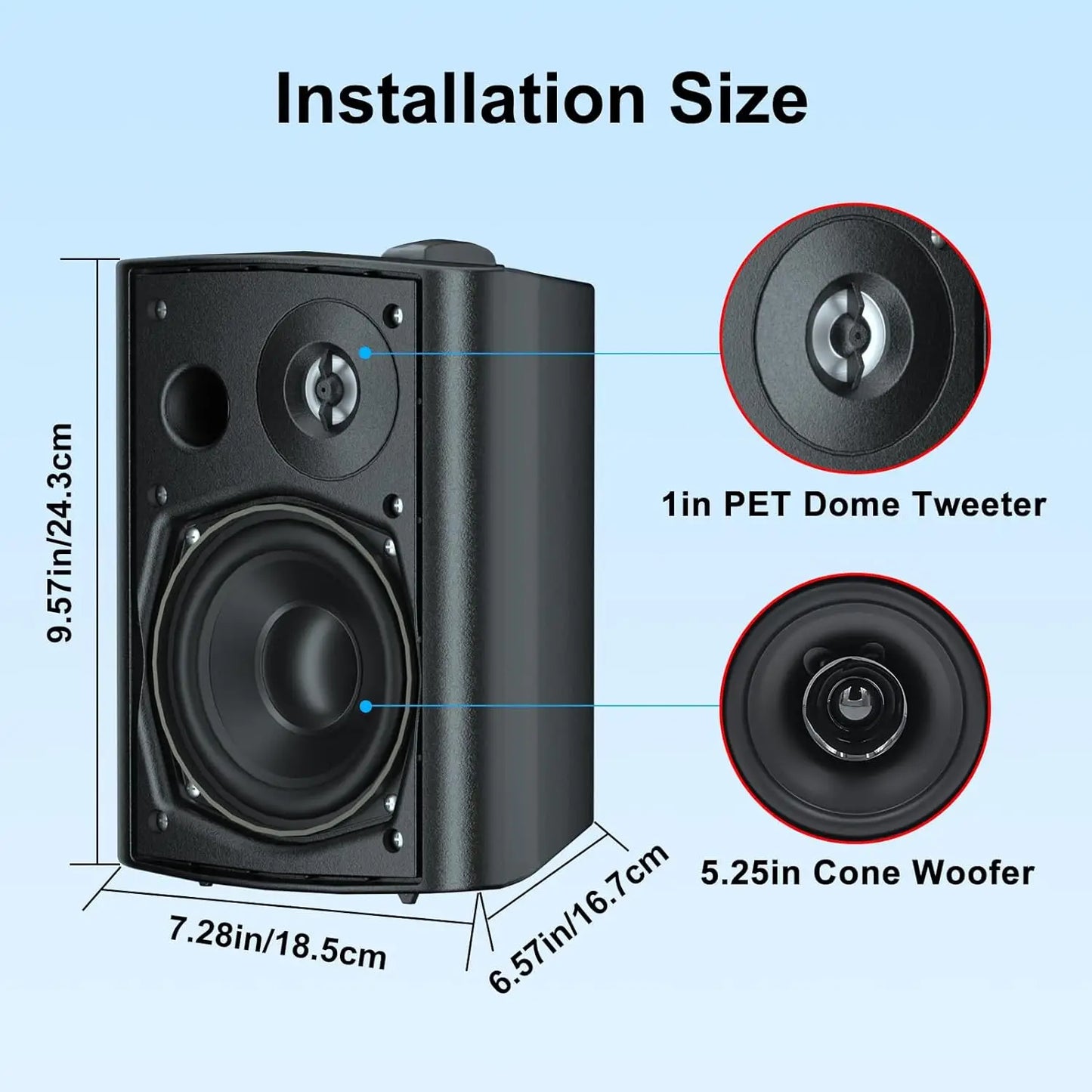 Indoor Outdoor Waterproof Dual Speakers Home Theater .