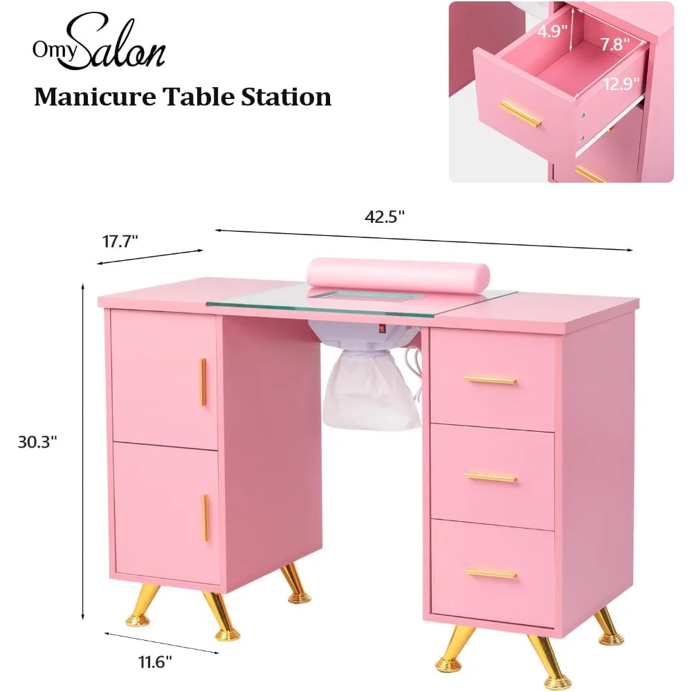 Manicure Table Nail Desk for Nail Tech .