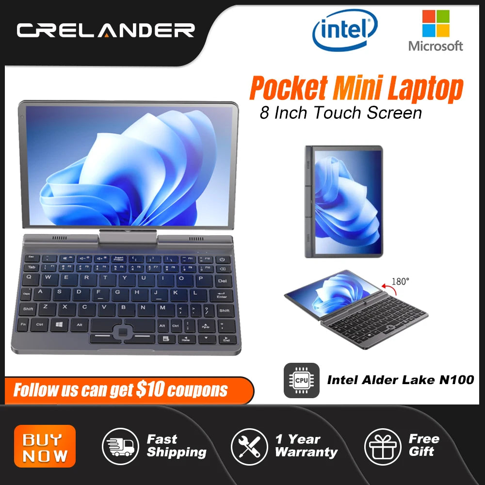 CRELANDER P8 8 Inch Mini Laptop Touchscreen .