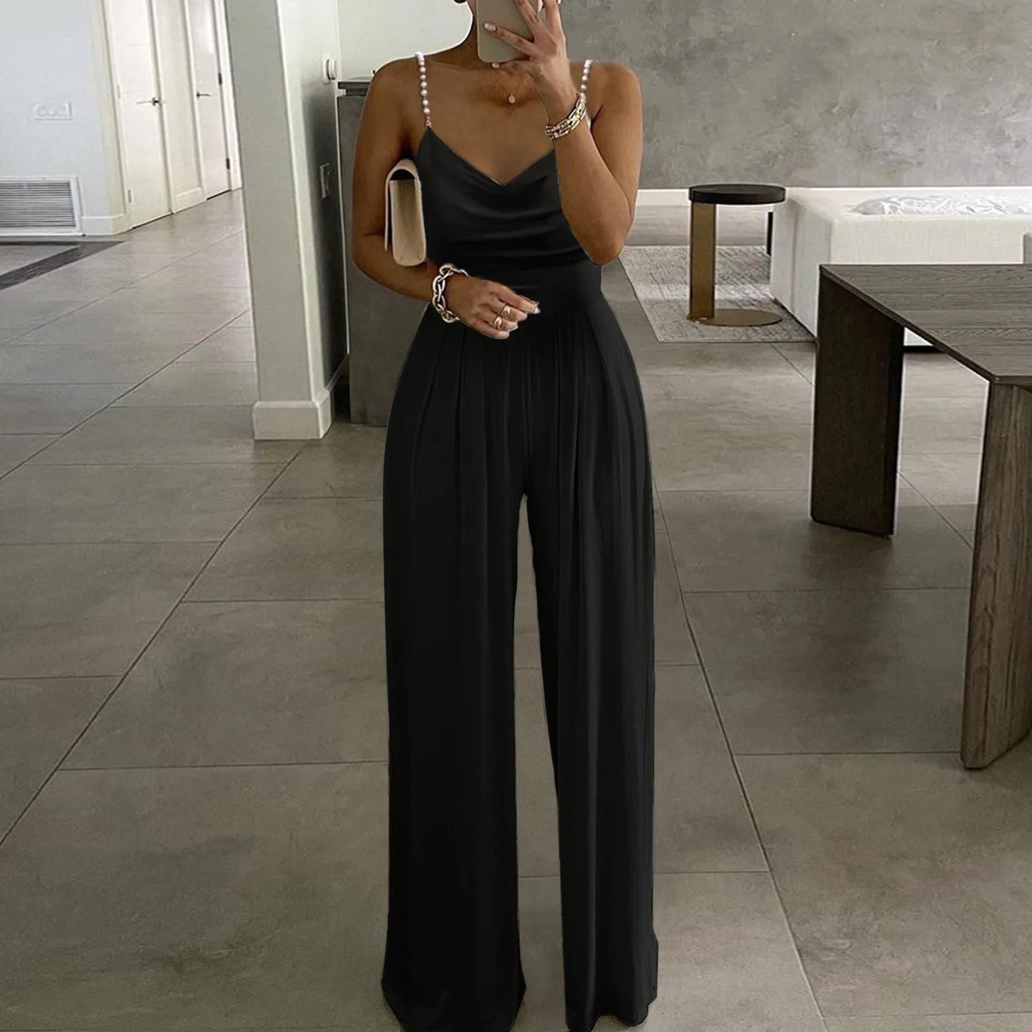 Sexy Pearl Sling Jumpsuits .