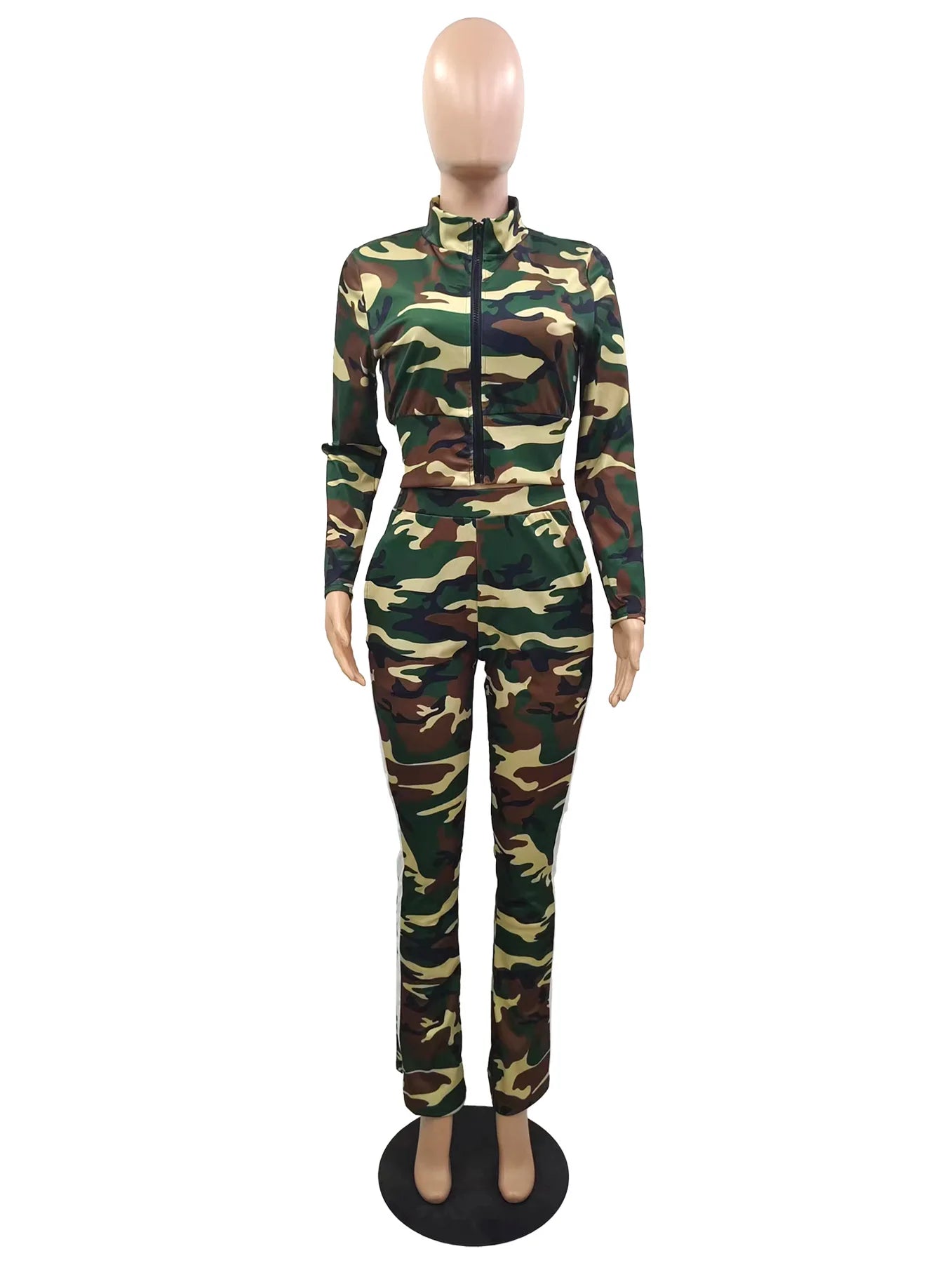 Prowow Casual Camouflage Print Women's Tracksuits .