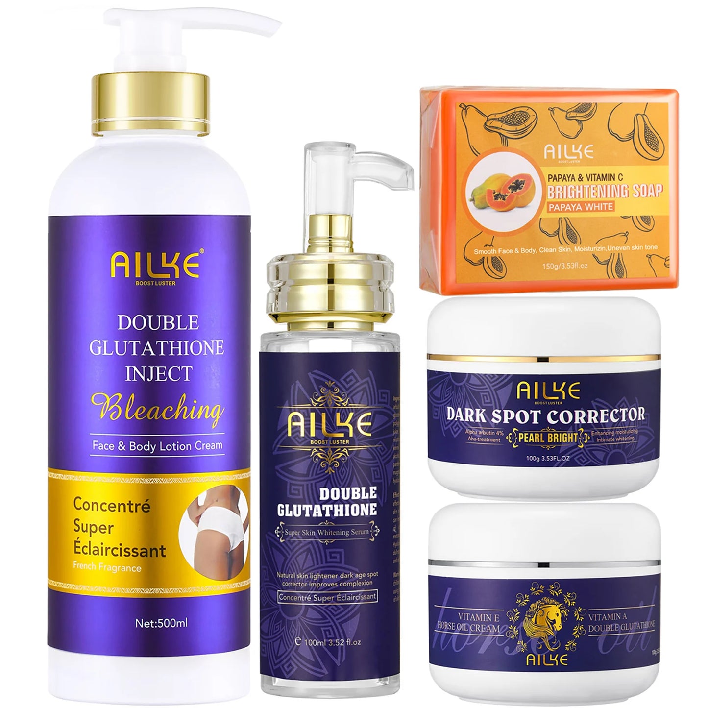 AILKE Glutathione 5-in-1 Women Skin Care Kit,