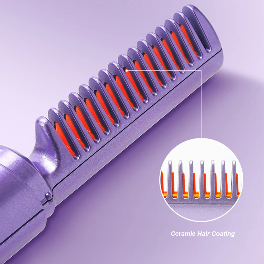 Hair Straightener Brush Lightweight & Rechargeable Straightener Electric.