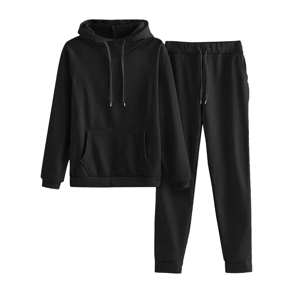 Women Hoodies Casual Solid Warm two piece outfits.