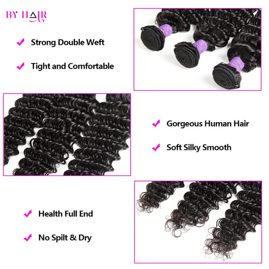 Deep Wave Bundles 100% Human Hair .