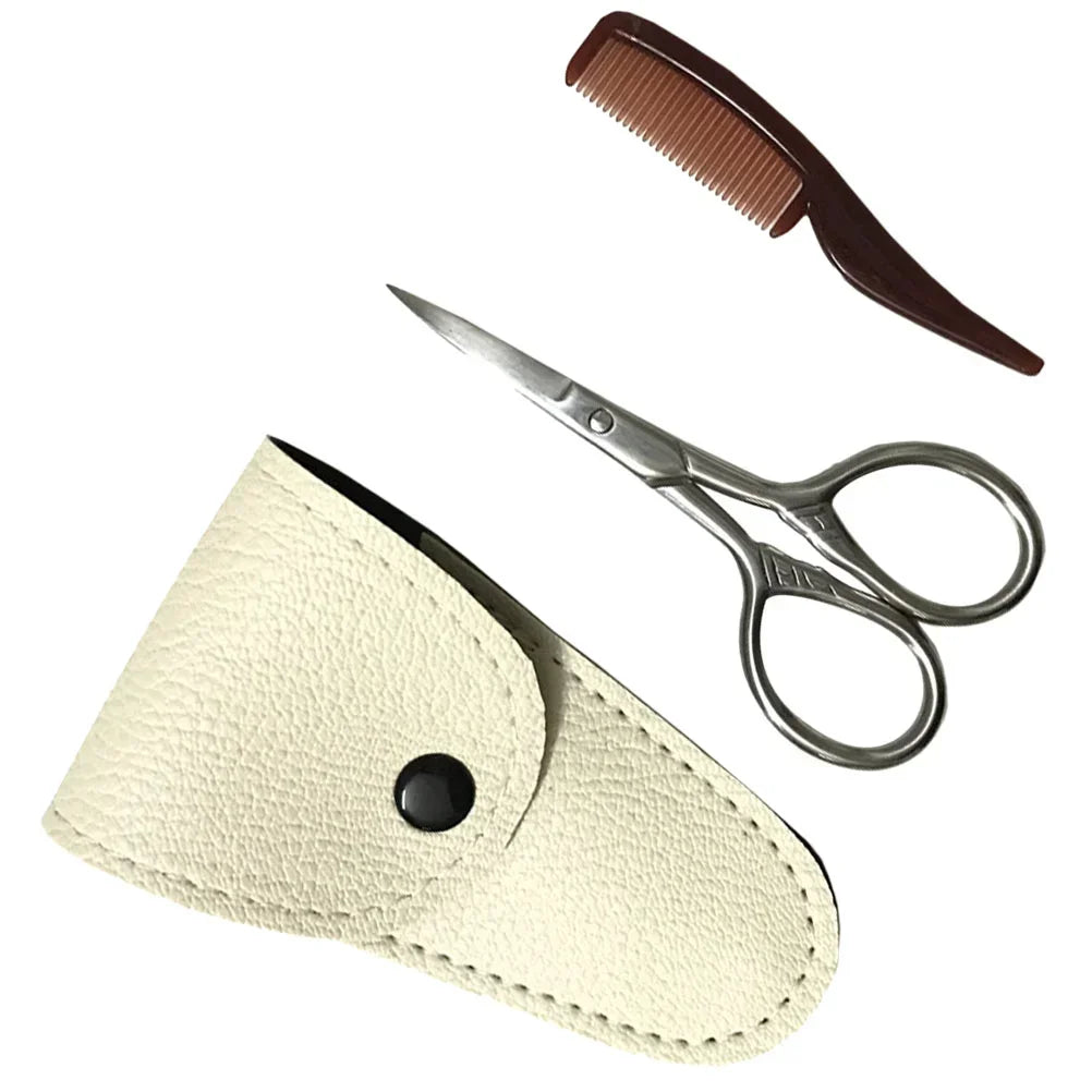 3 Pcs Beard Comb Mustache Scissors Grooming .