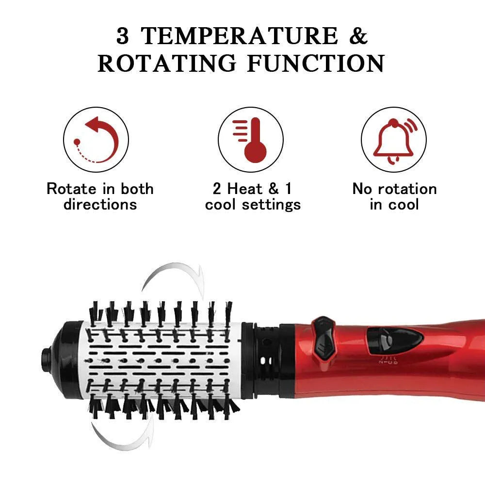 Hair Dryer Electric Rotating And Hot Air Brush Straightener .