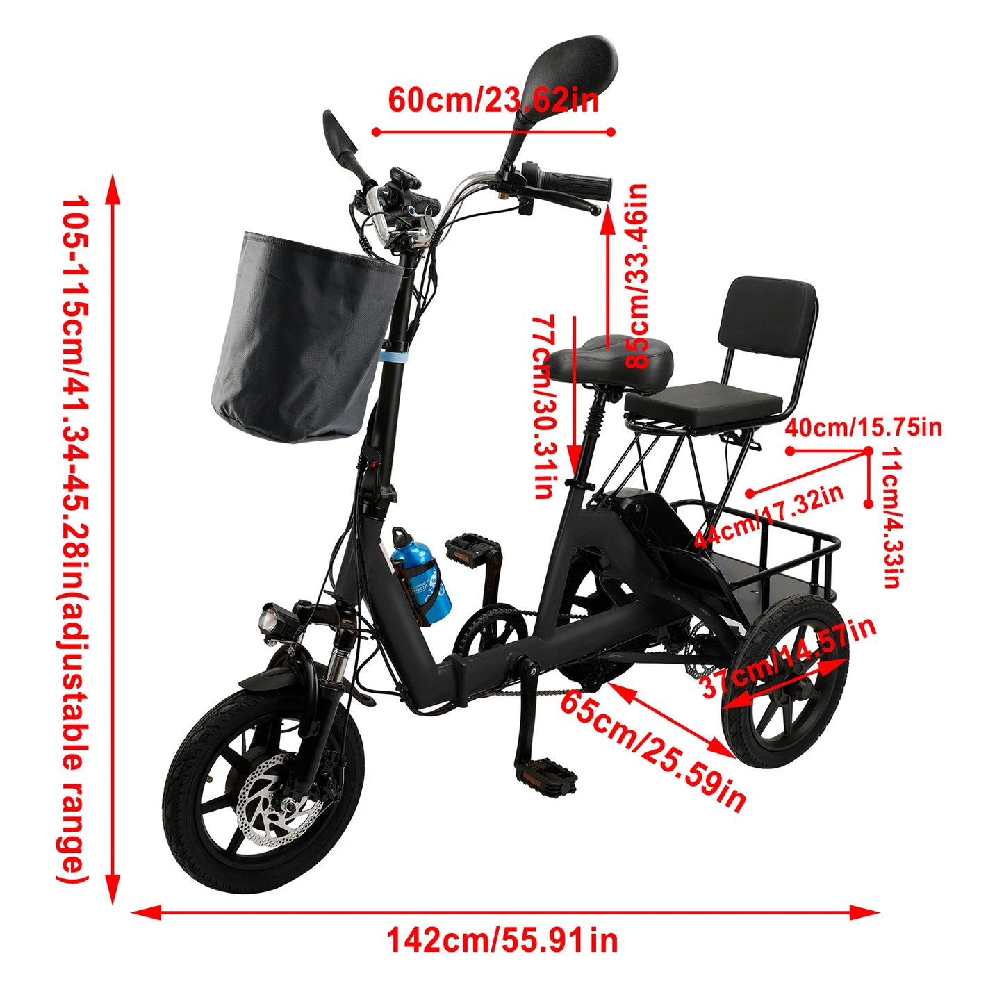 Artudatech Electric Trike for Adults 3 Wheel .