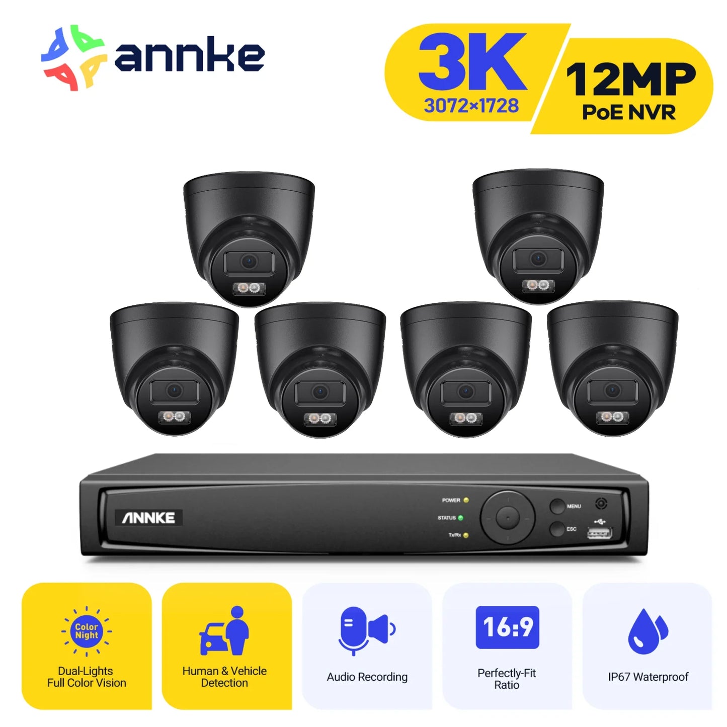 ANNKE 5MP CCTV Security Camera Kit Smart .