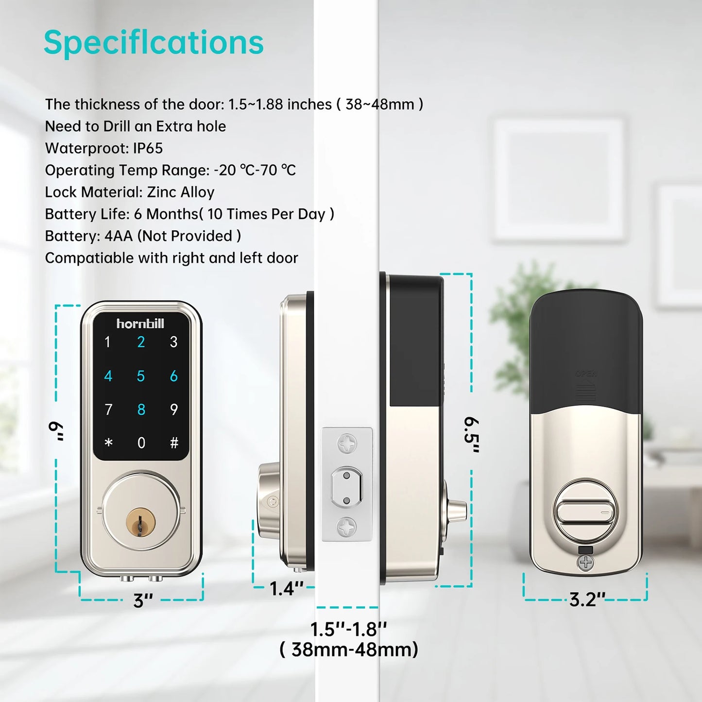 Smart Front Door Deadbolt Keyless Locks .