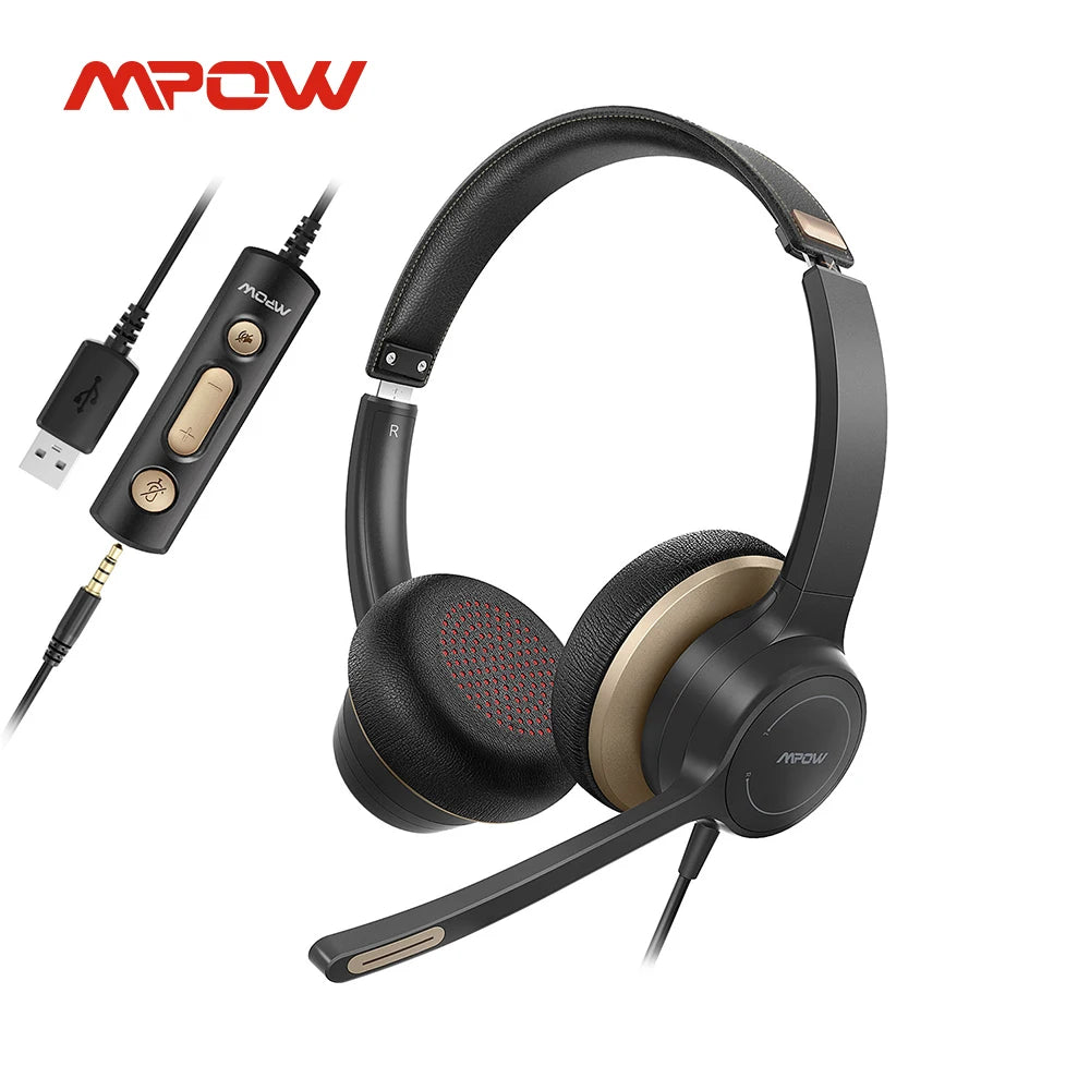 Mpow Wired Headset On-Ear Computer Headphones