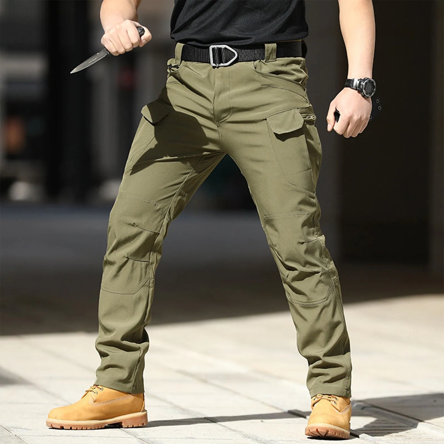 Men' Pants Service Forces Army Multi Pocket Overalls .