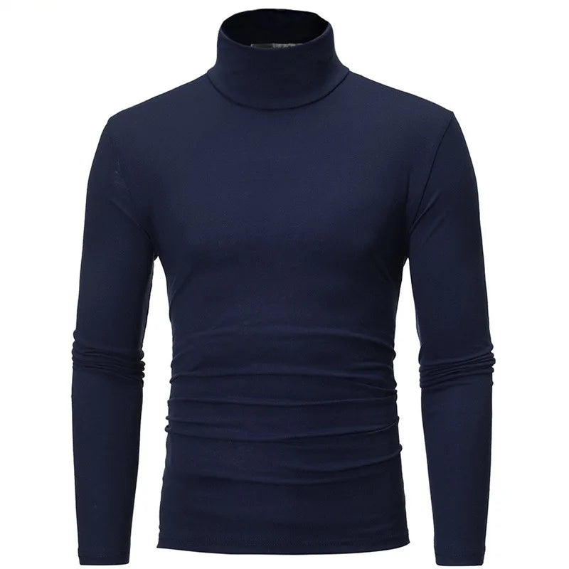 Winter Men's High Neck T-shirt Slim Fit Fashion .