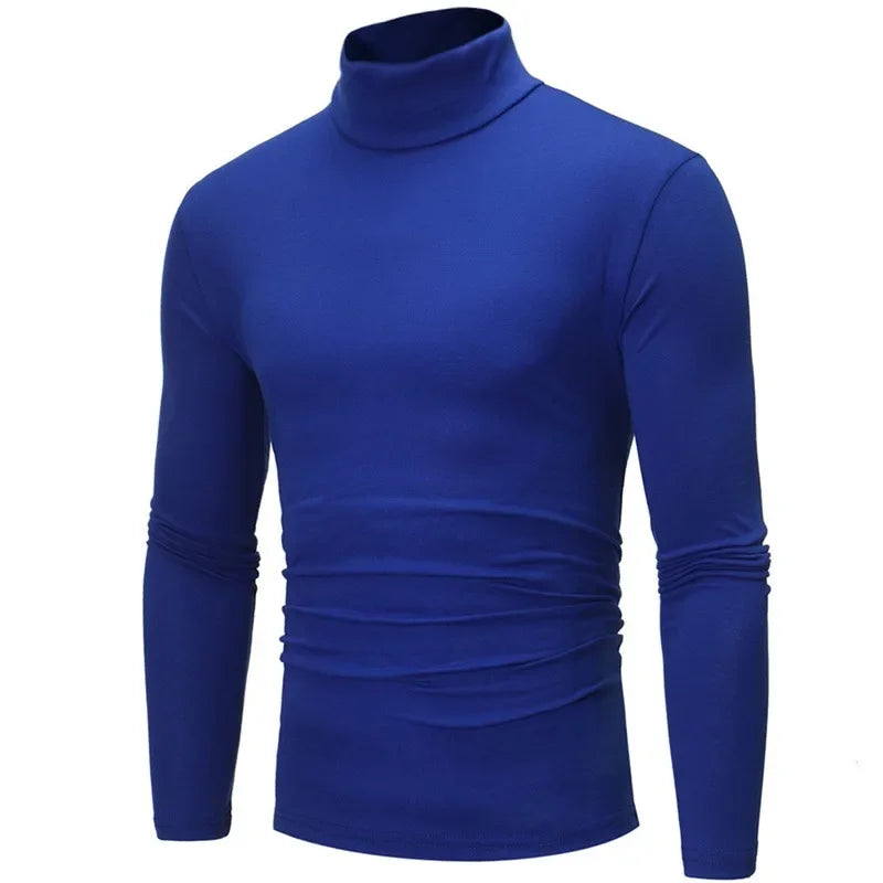 Winter Men's High Neck T-shirt Slim Fit Fashion .