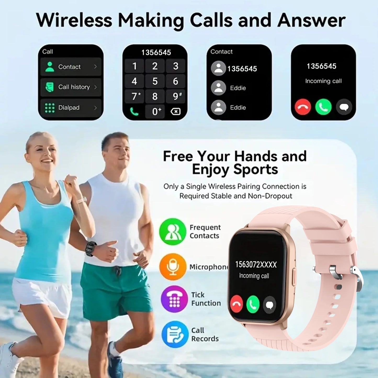 Smart watch, wireless calling/dialing iPhone/Andriod.