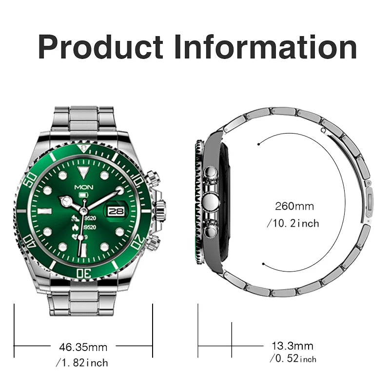 2024 Men Business Smart Watch Steel Belt .