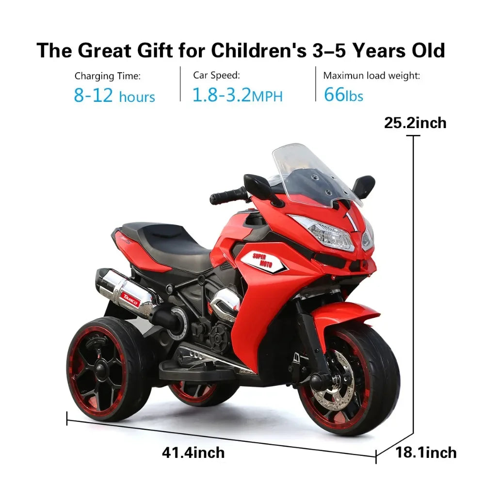 Kids Electric Motorcycle,Three Lighting Wheels Toys ,