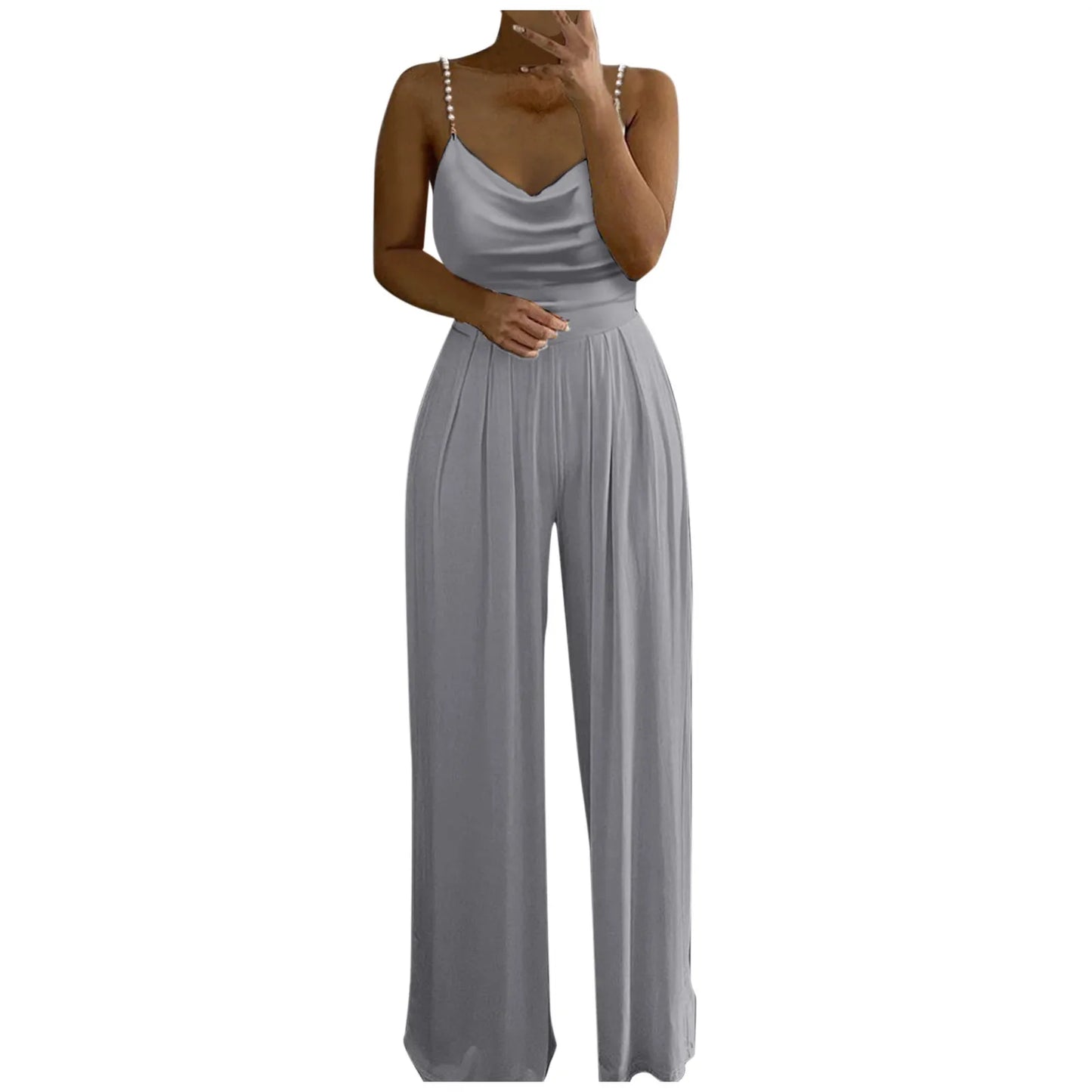 Sexy Pearl Sling Jumpsuits .