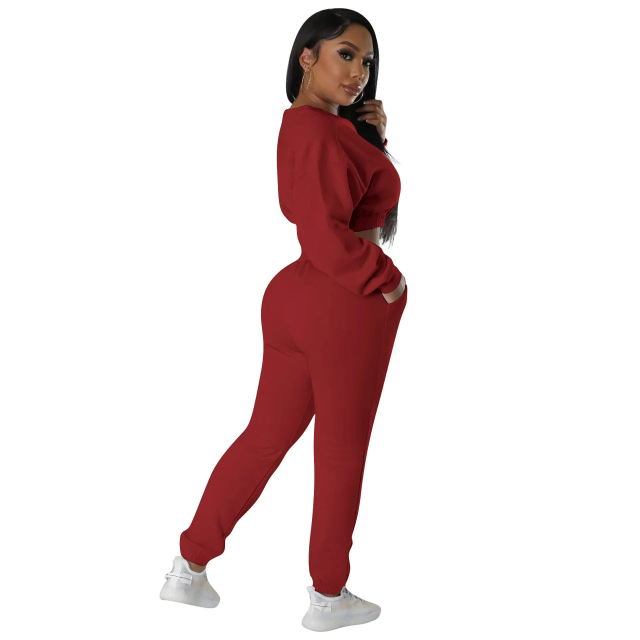 Prowow Women Tracksuits Crop Sweatshirts Pant Two Piece .