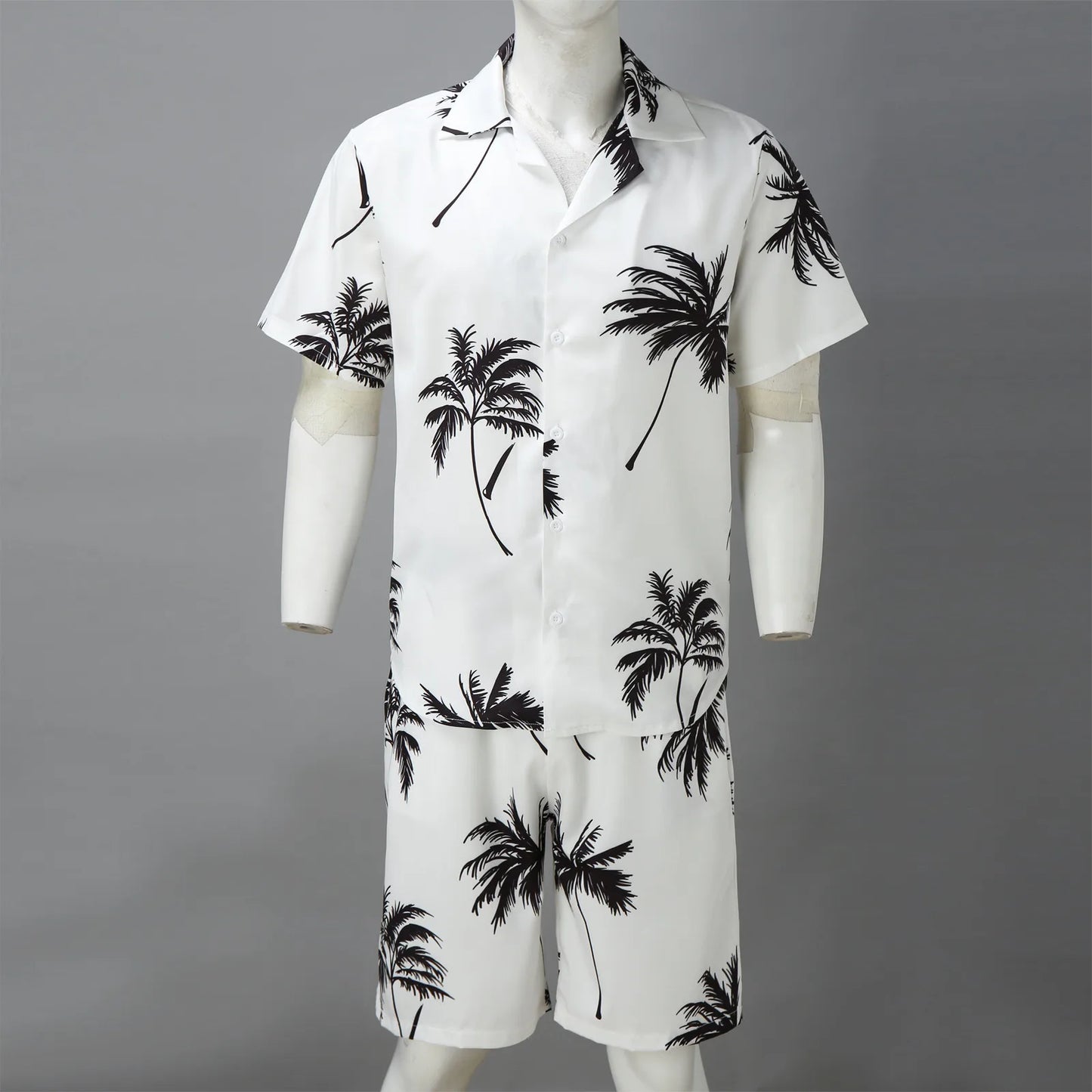 Hawaii Trend Print Men Shorts Shirt Set Casual .