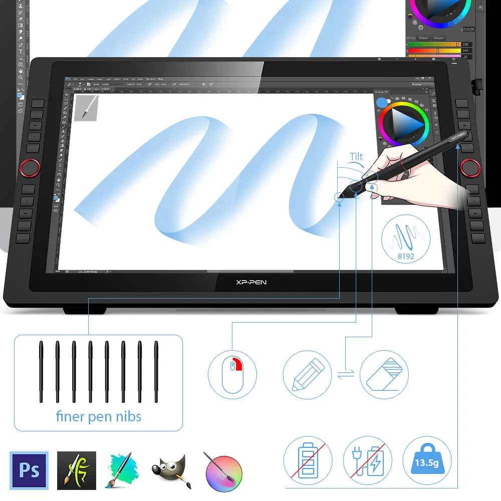 XPPen Artist 22R Pro Graphics Tablet Monitor .