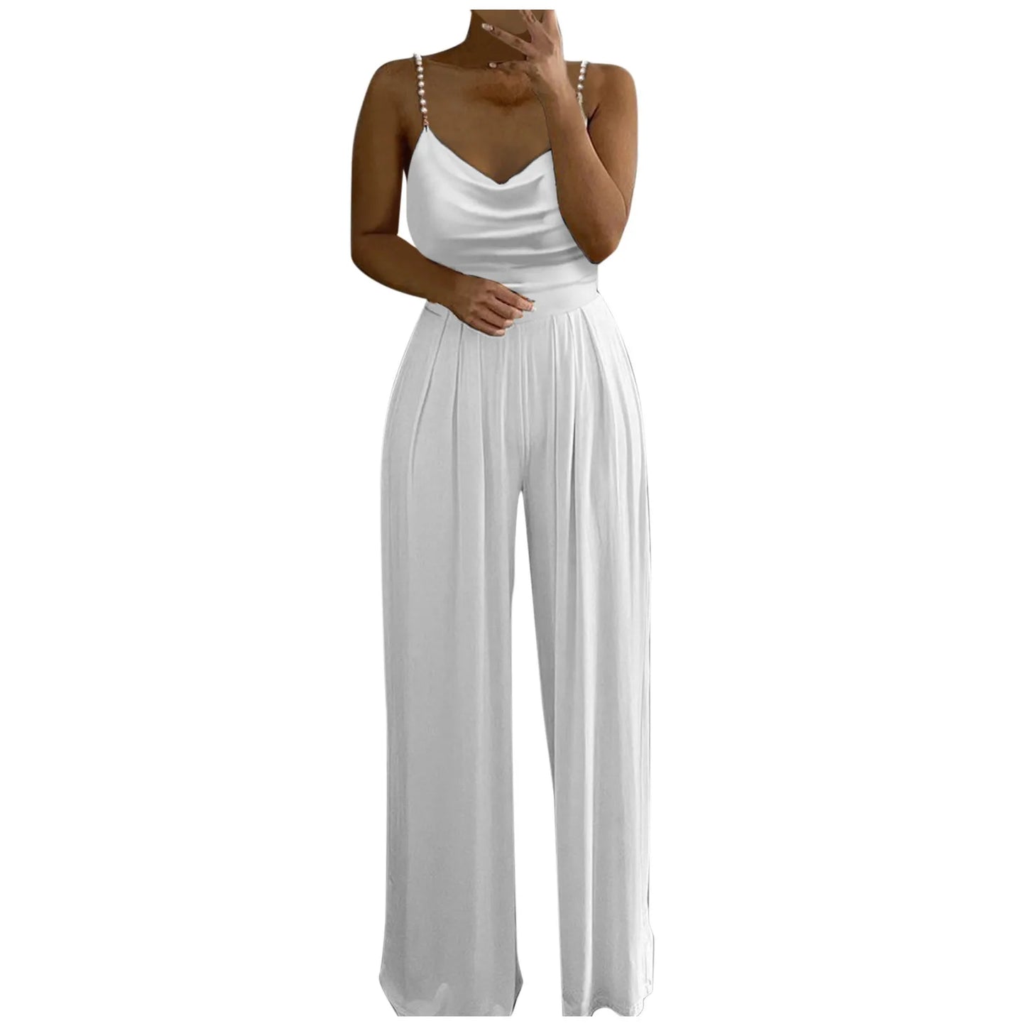 Sexy Pearl Sling Jumpsuits .