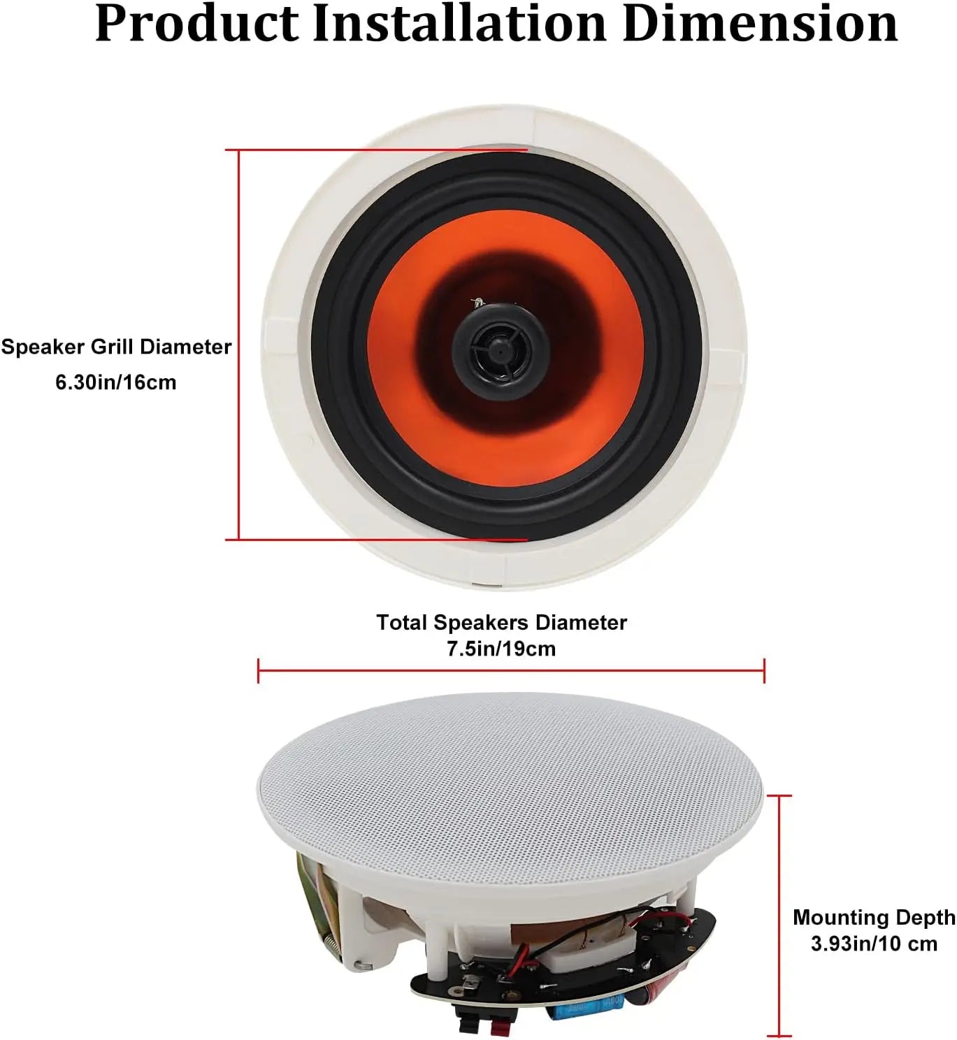 " Bluetooth Ceiling Speakers Perfect For Indoor.