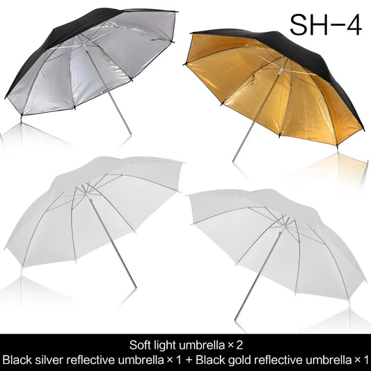 Photography Gold Silver Translucent White soft Umbrella .