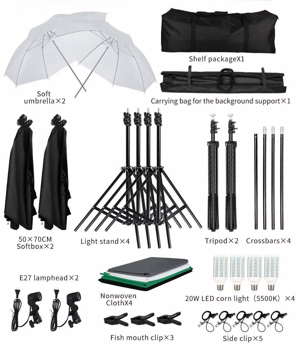 Photography Background Support Softbox Lighting Kit Photo .