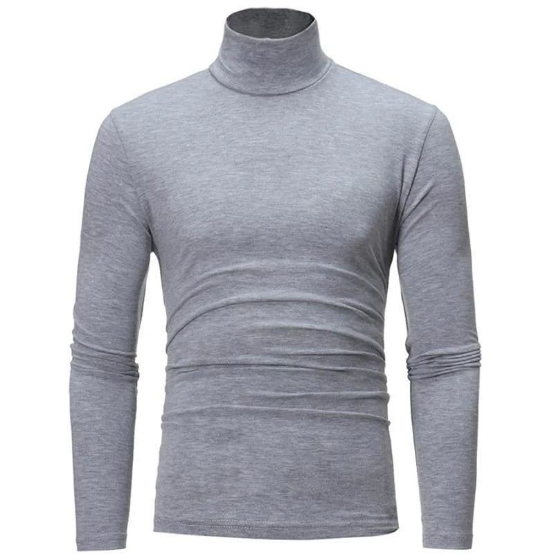 Winter Men's High Neck T-shirt Slim Fit Fashion .