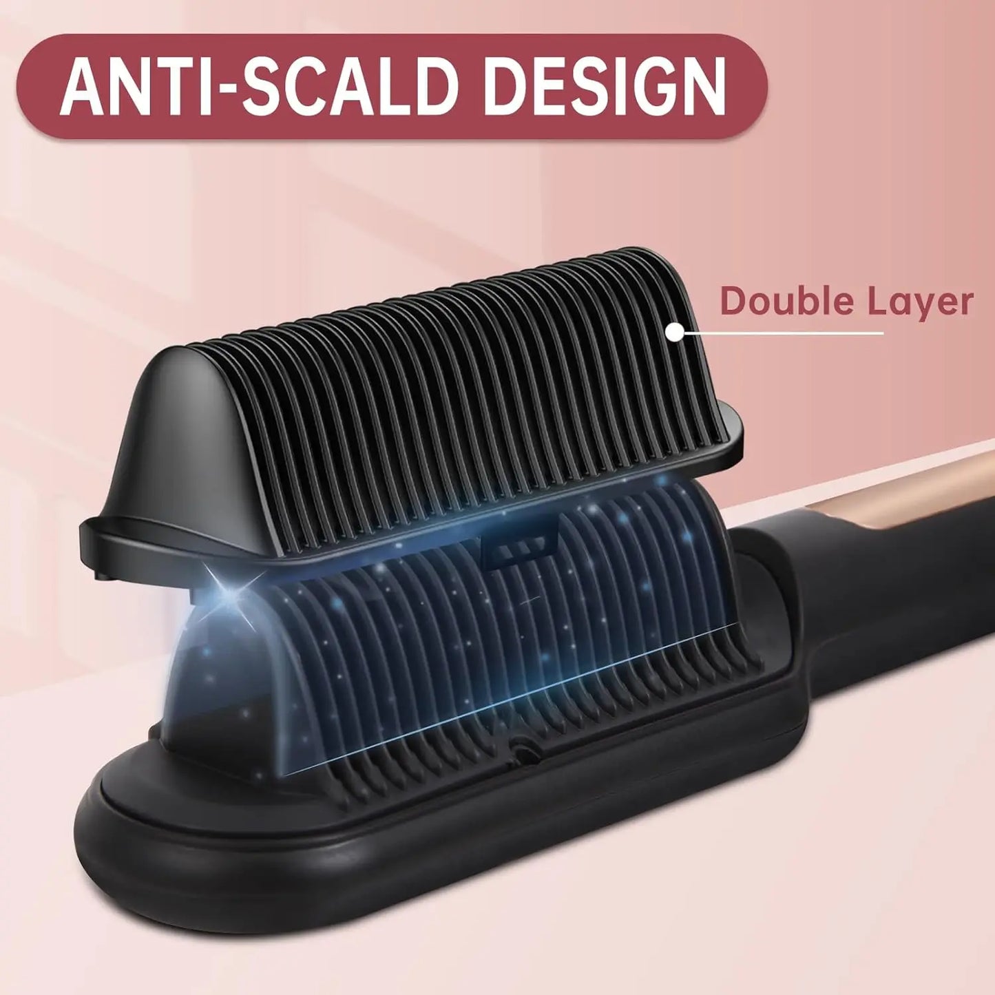 Negative Ionic Hair Straightener Brush, Fast Heating,.