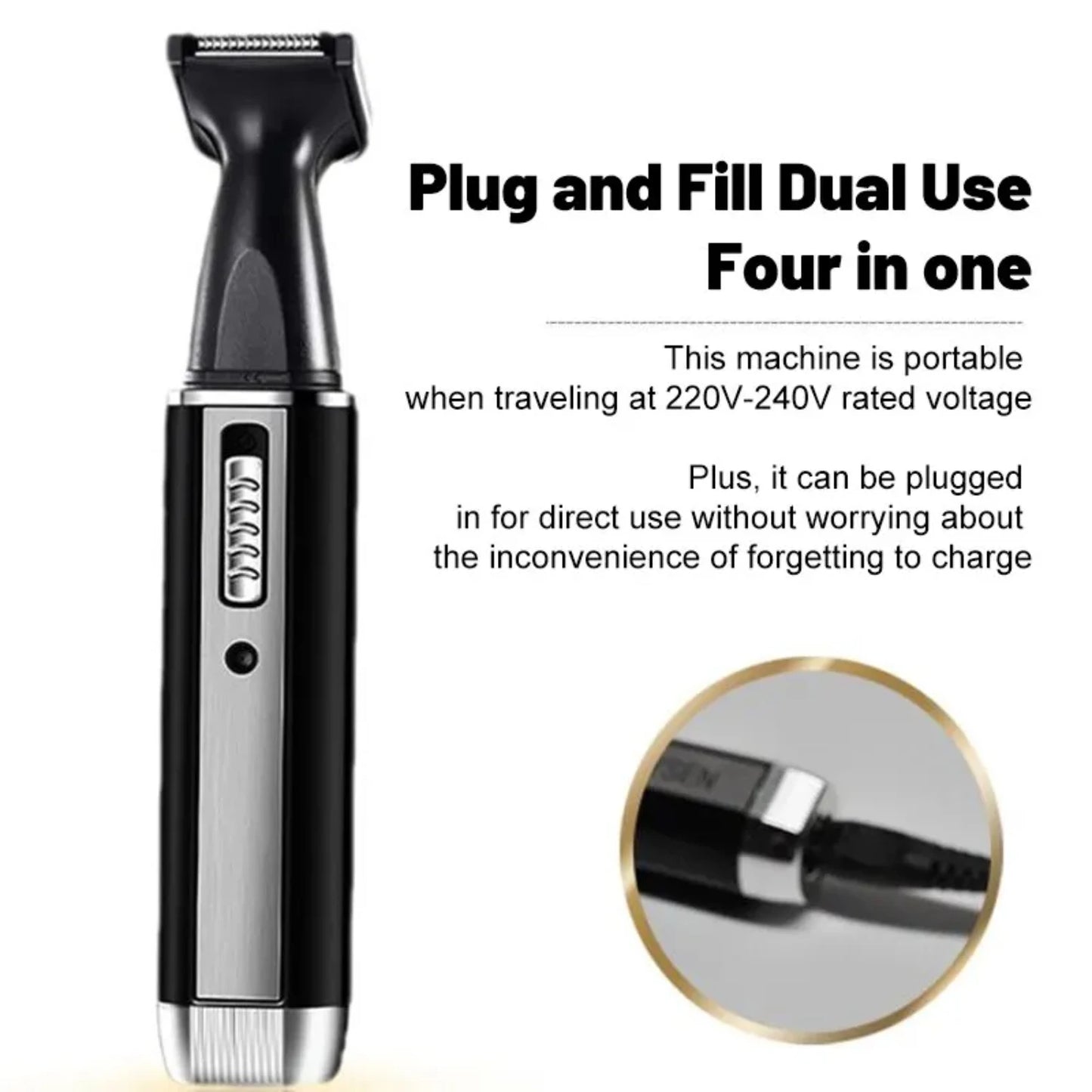 versatile 4-in-1 compact nose hair trimmer for men -