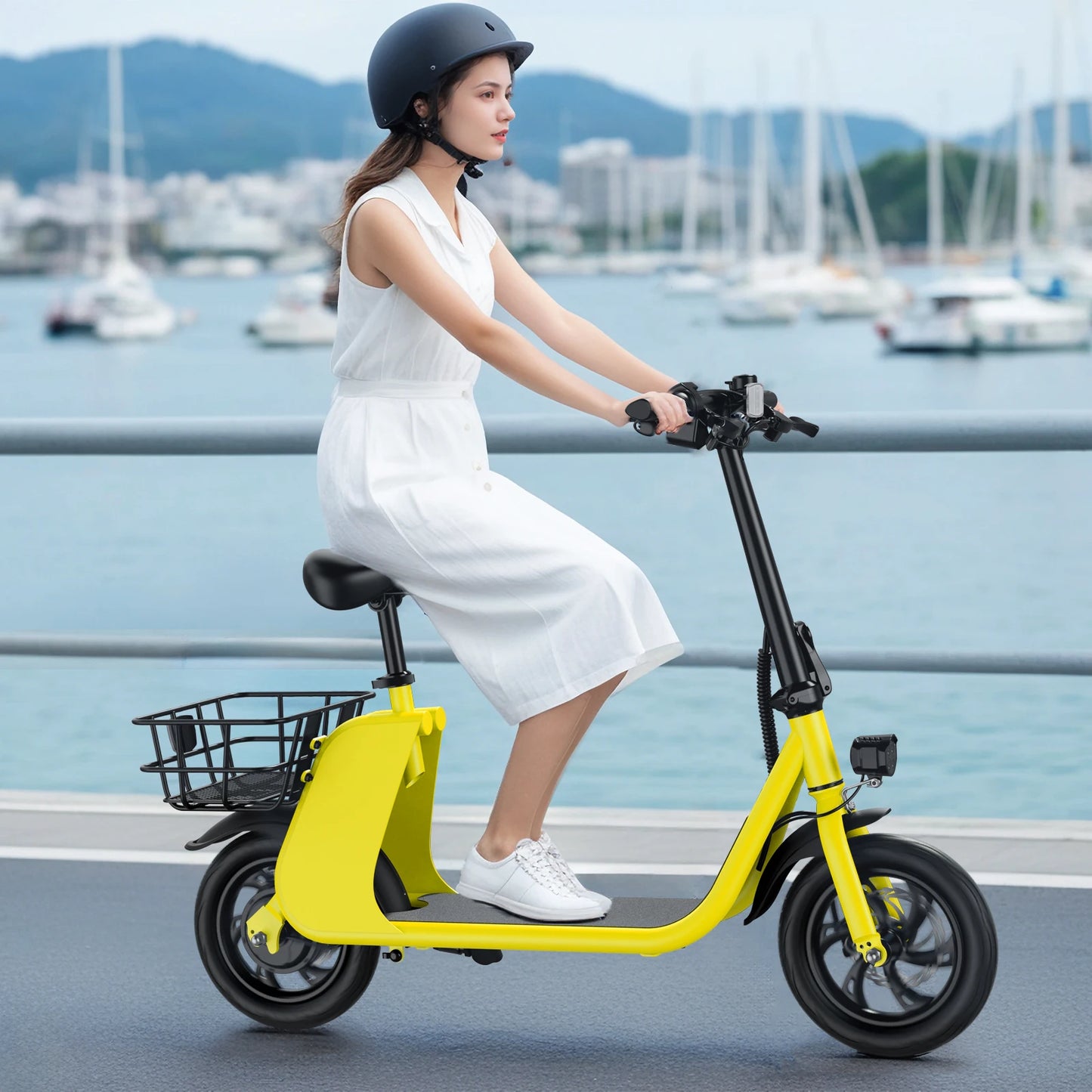 HEZZO Electric Scooter Adults W/ 36V 8Ah Battery .