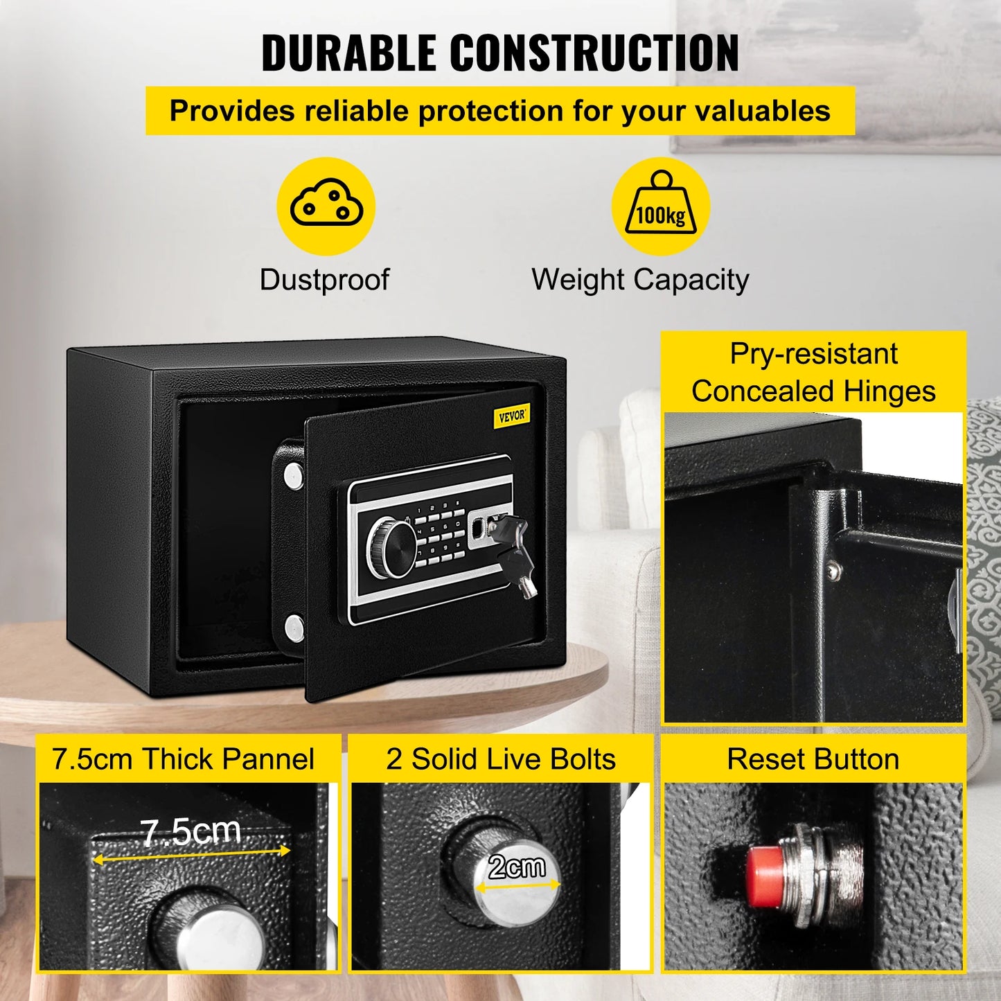 VEVOR Fingerprint lock safe.