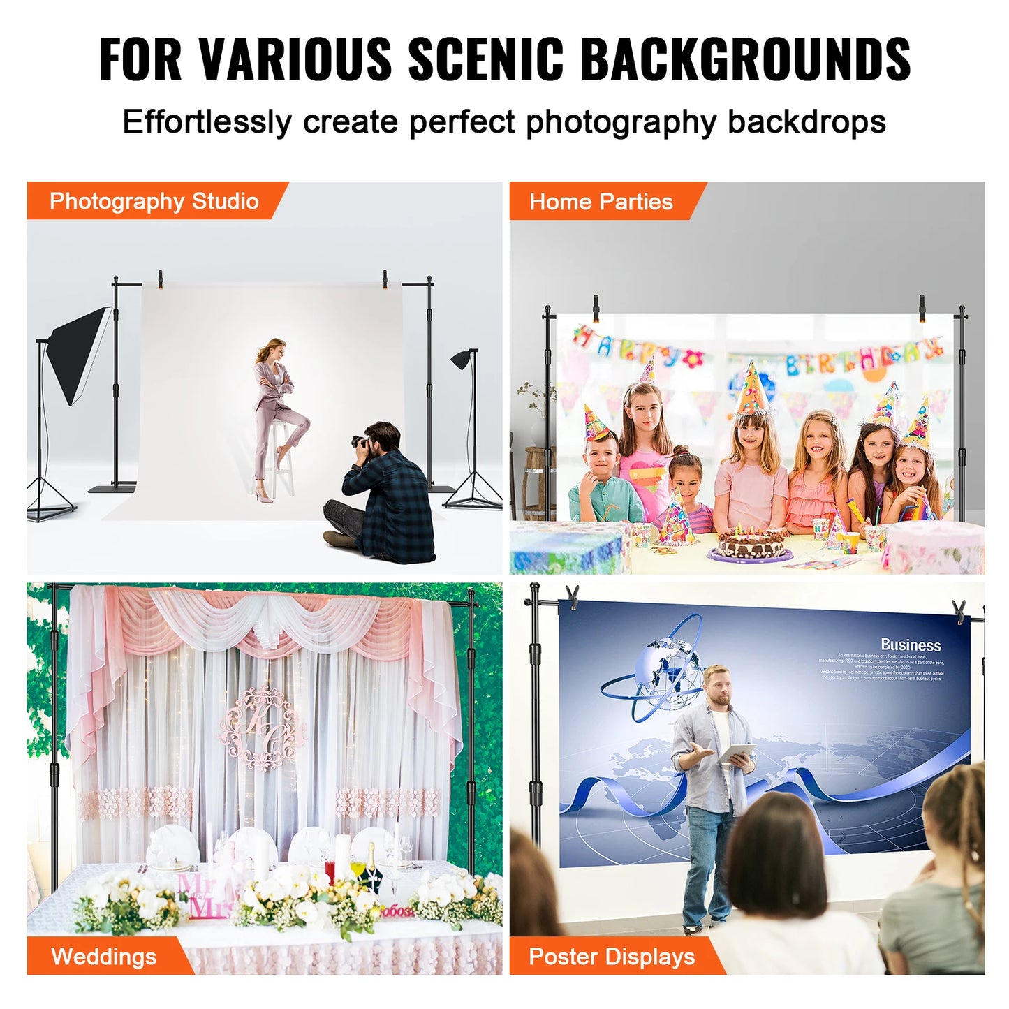 VEVOR 10 x 10 ft Heavy Duty Backdrop Stand .