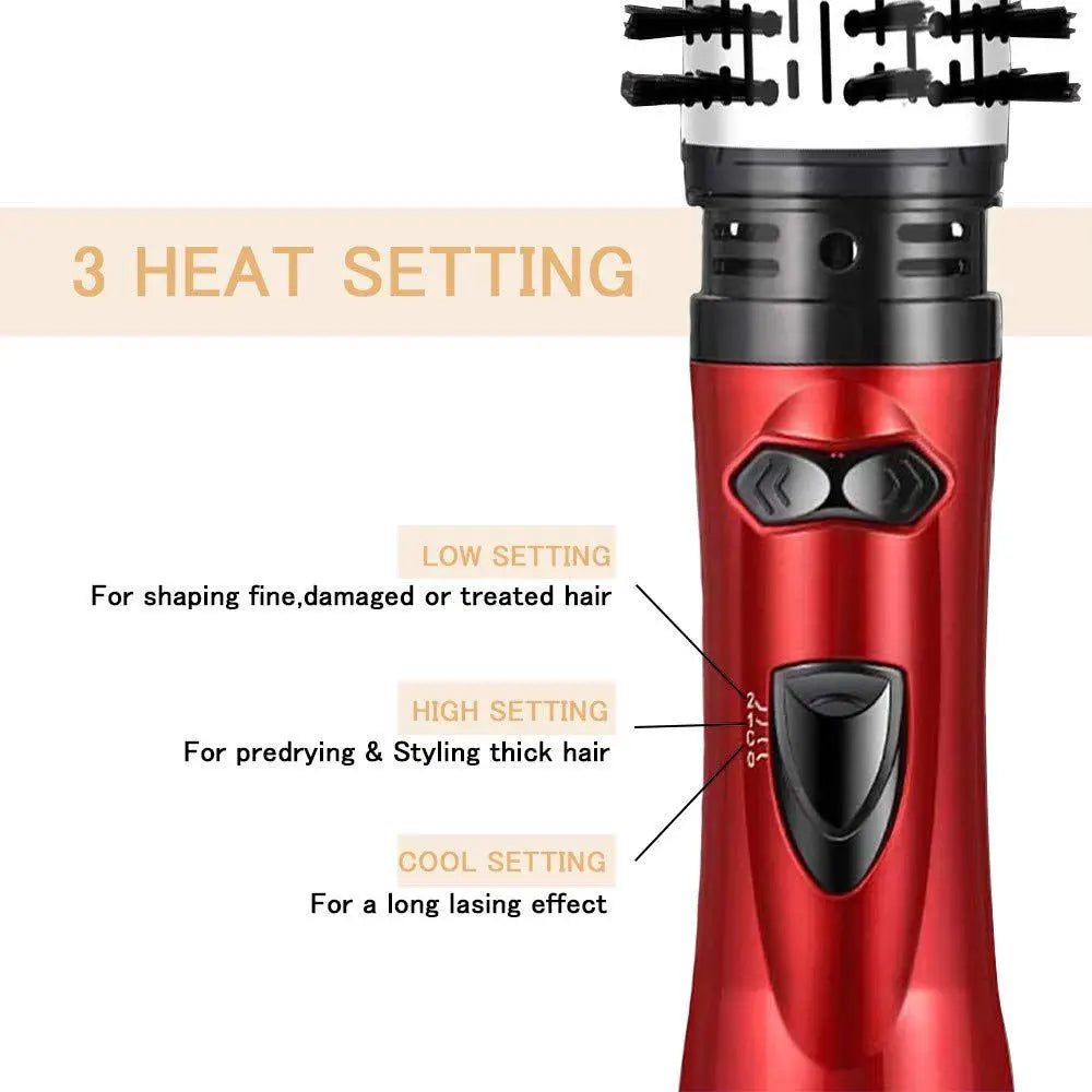 Hair Dryer Electric Rotating And Hot Air Brush Straightener .