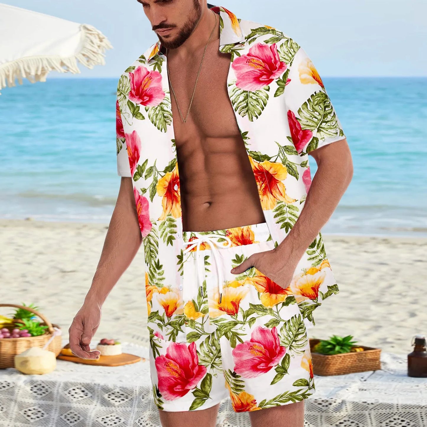 New Men Hawaiian Sets .