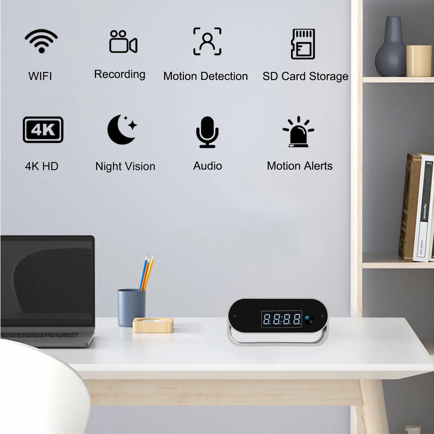 4K HD Camera Clock - Covert Surveillance .