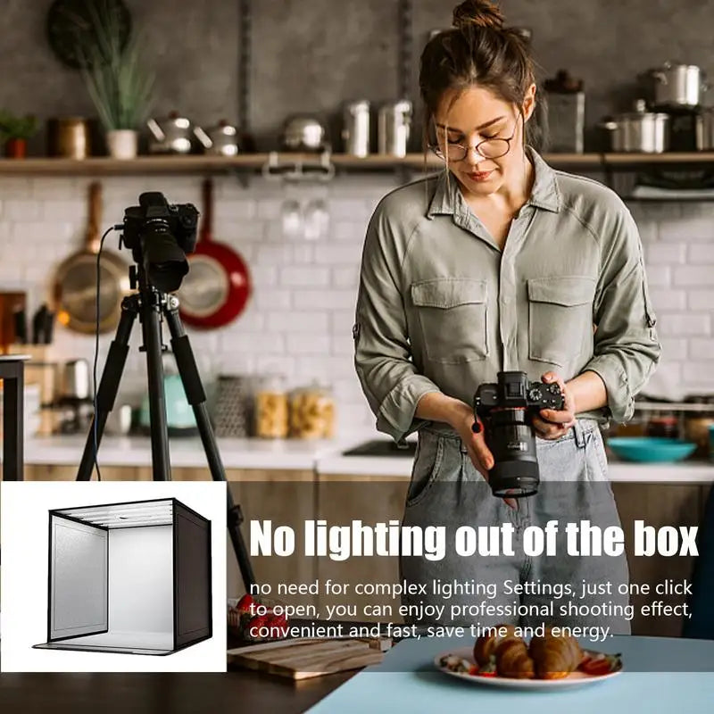 Product Photo Booth Light Box Dimmable Folding Portable Photography.